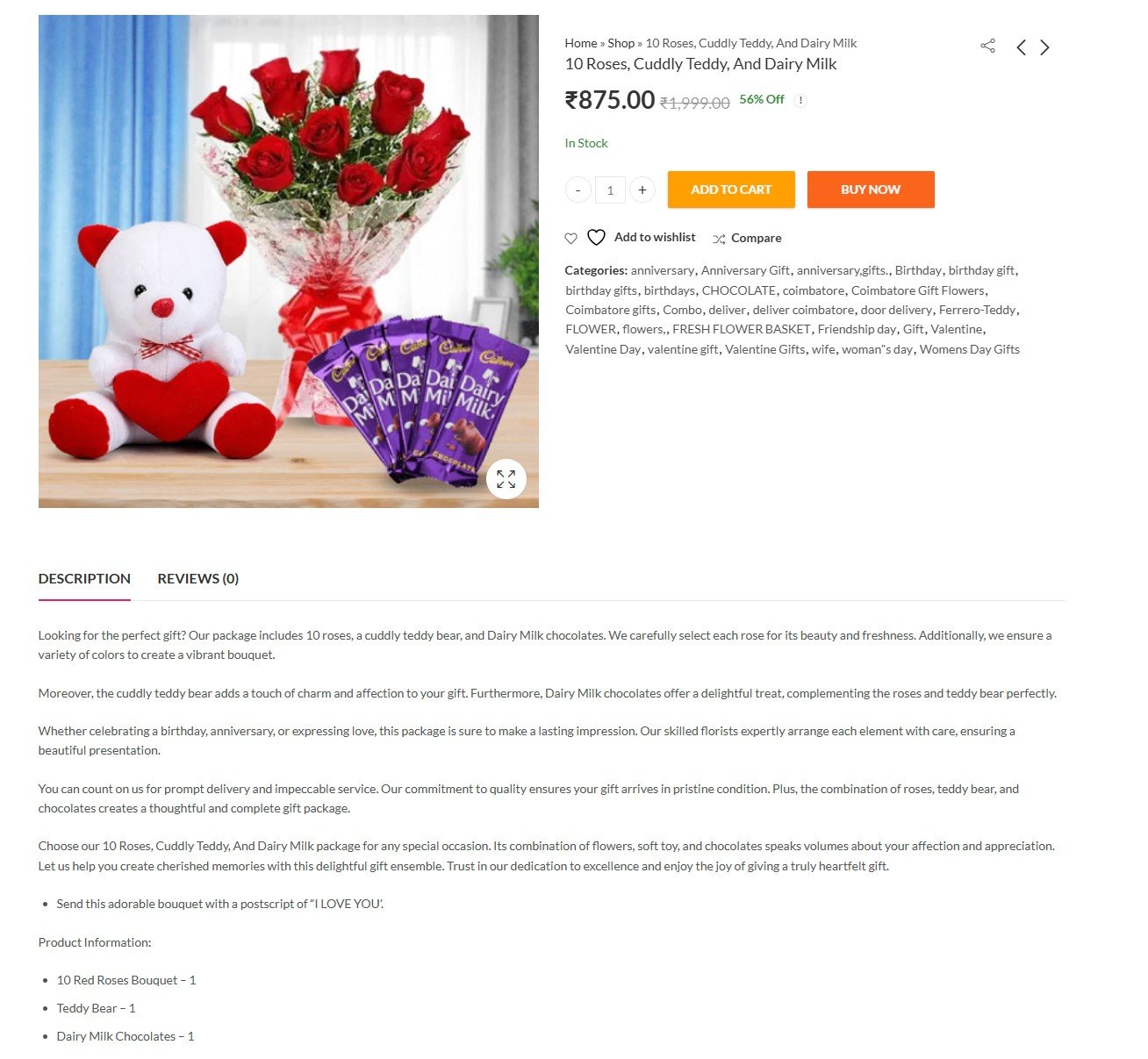 Content Writing for online florist shop
